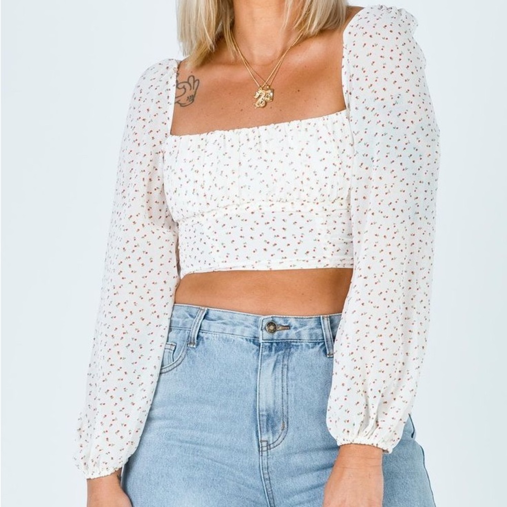Princess Polly Floral Square Neck Crop Top